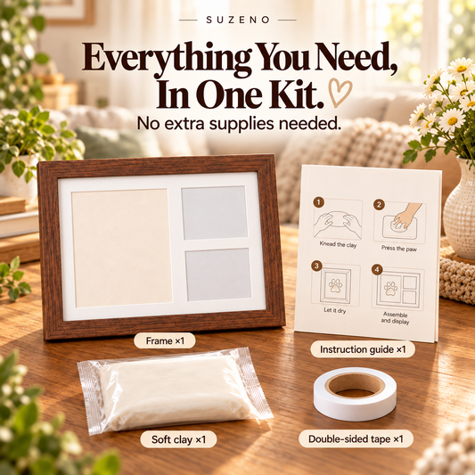 Suzeno Forever Paw Kit – DIY clay paw print keepsake frame for dogs and cats